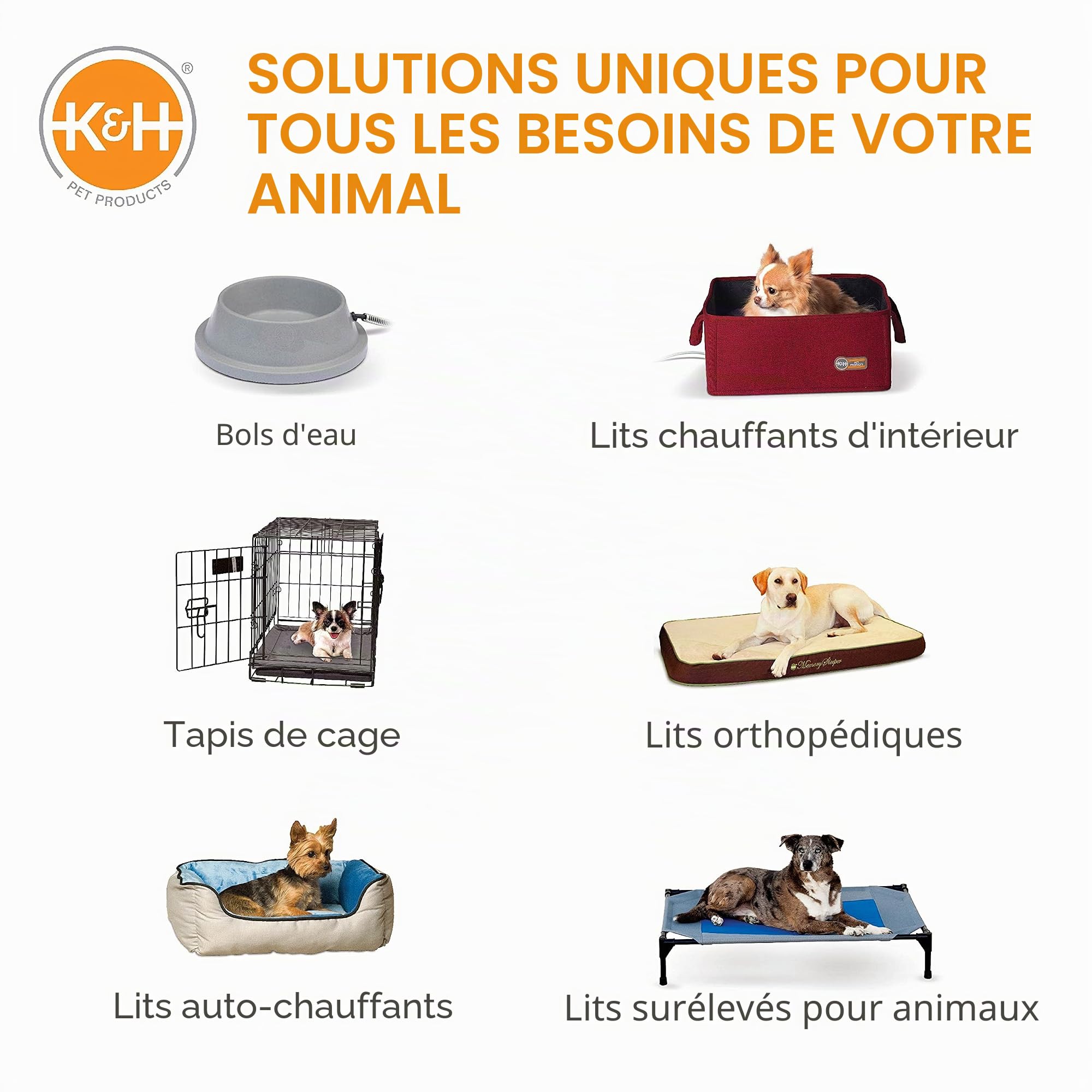 K&H Pet Products Lit surélevé, rafraîchissant pour Chiens, avec Maille Respirante Lavable, Pieds en Caoutchouc antidérapant, lit Portable pour intérieur et extérieur, Maille Gris/Noir, Taille XL