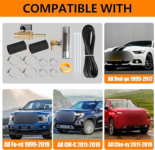 Miniatura 4 de Kit de instalación de tanque de combustible diésel auxiliar compatible con Dodge Ford 1999-2012 1999-2019 ChevyGMC 2011-2019 Kit de conector de