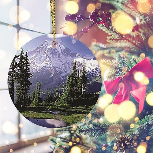 Miniatura 4 de Vinisong Adornos de Navidad Monte Rainier The Mountain National Park para el hogar, adornos colgantes de recuerdo, adornos personalizados, recuerdo