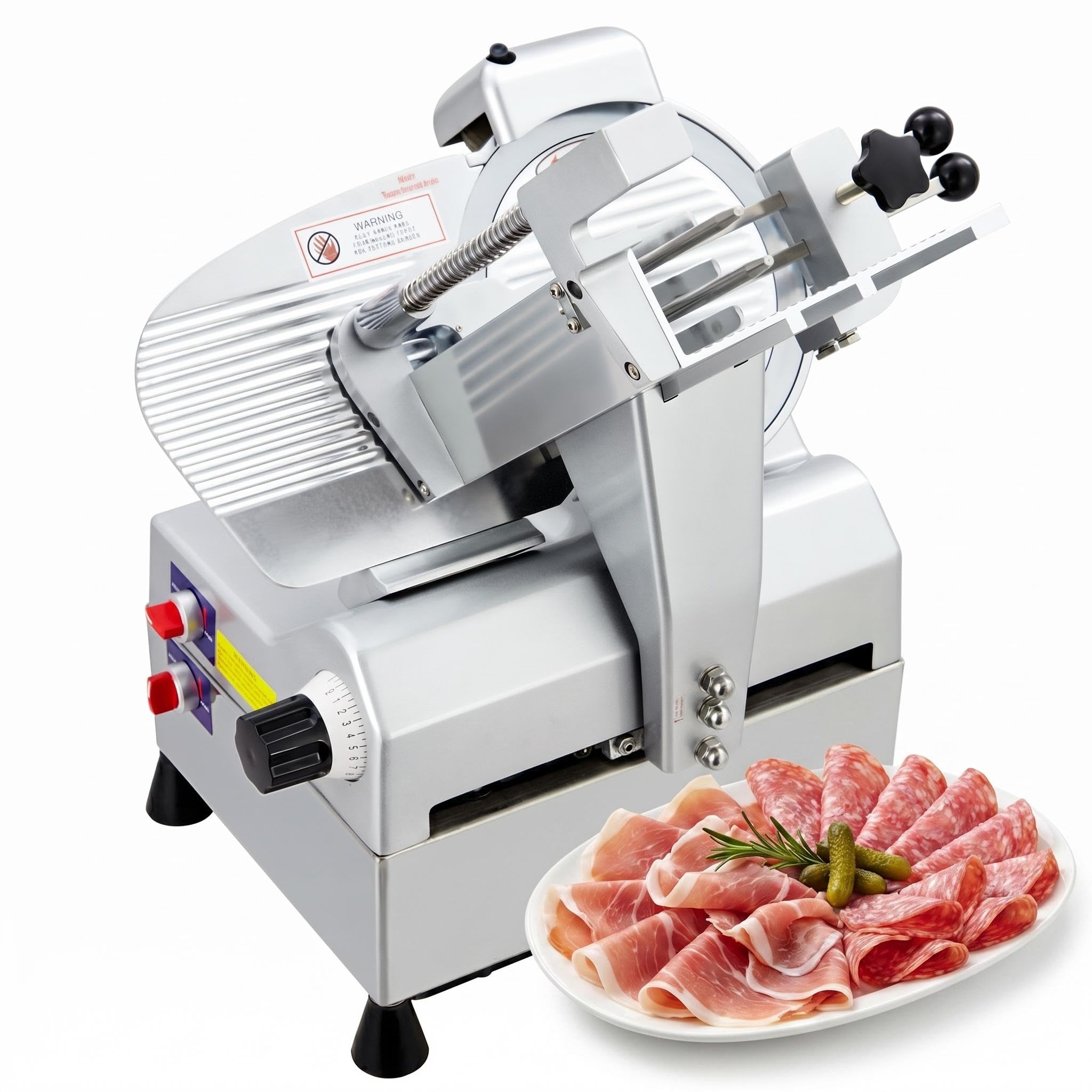 Photo 1 of Commercial Automatic Meat Slicer 10 Inch - Electric Deli Slicer with 240W+430W Dual Motor, 0-16mm Adjustable Thickness, Stainless Steel Blade, Meat Slicer Machine for Home Kitchen, Deli, Restaurant