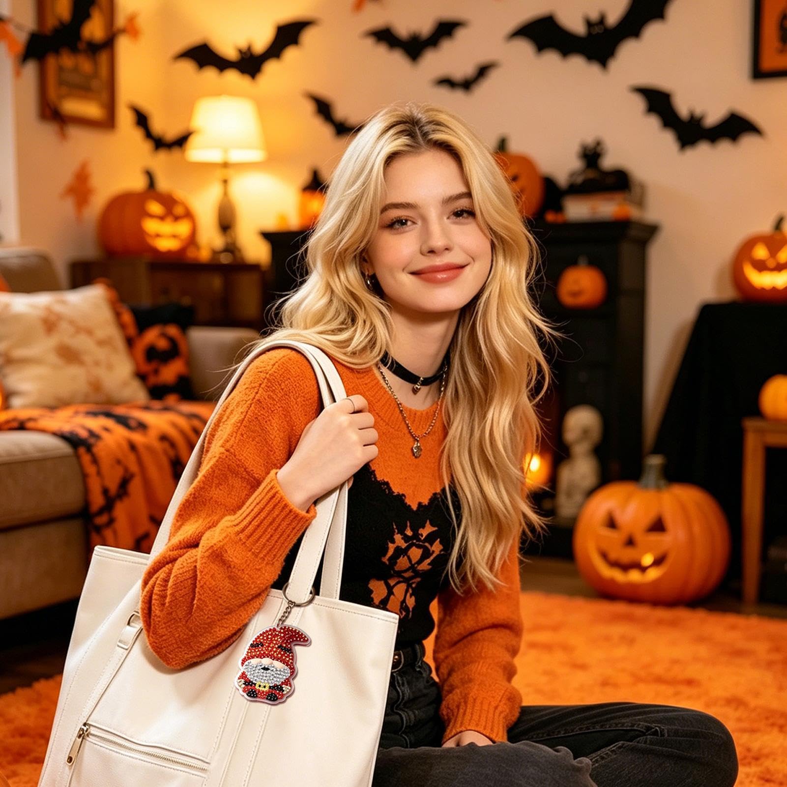 Halloween-Adventskalender 24 Tage Gnomen-Schlüsselanhänger und
