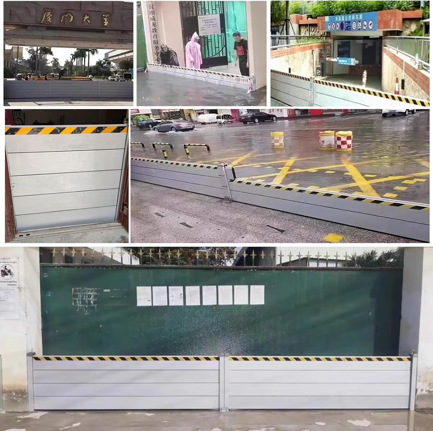 Flood Protection Barrier 2 3 4 5 6 8 10 12 14ft Long Aluminum Water Barriers for Flooding Reusable, 24 Inch Tall Flood Protection Barriers for Home Doors/Garage/Basement/Driveway