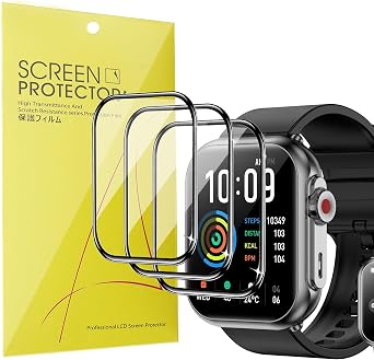 Lamshaw Compatible for Jacoosa Smartwatches Screen Protector, [3 Pack] 3D Full Coverage PET Screen Protector Film Compatible for QONBINK, Jacoosa K62 1.85" HD Smartwatches 3 Pack