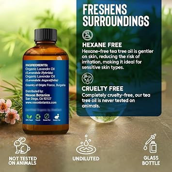 Organic Tea Tree Essential Oil 30 ml - 100% Pure & Natural - Hexane Free | Essential Oil for Aromatherapy, Diffusers, DIY, Candle and Soap Making Scent - Nexon Botanics