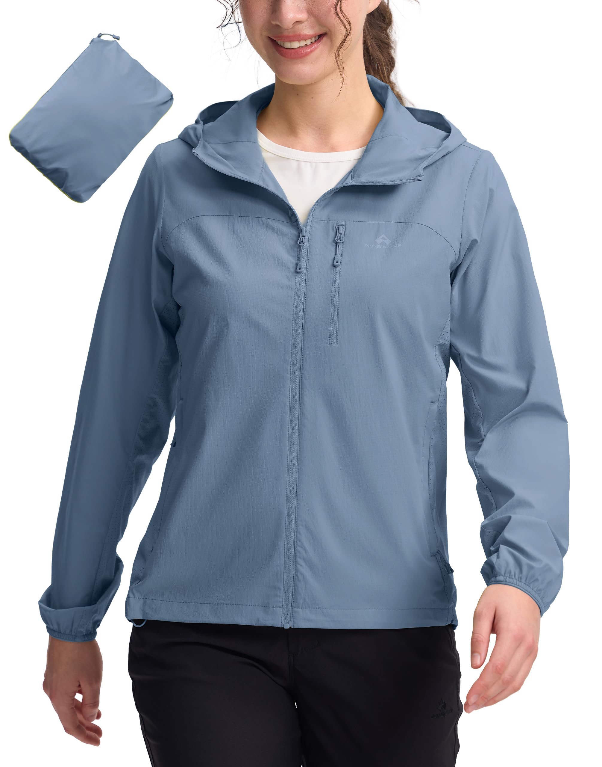 Pioneer Camp Windbreaker Damen Laufjacke Windjacke Leicht Wasserdicht Atmungsaktiven-UPF 100+ Sonnenschutz，Wasserabweisend Robust-Reisen, Laufen, Wandern