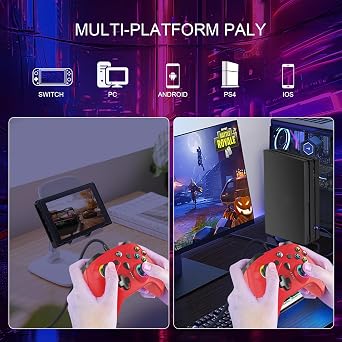 Ugame Wired Versatile Controller for Xbox/PS4/Switch/PC, Wire Control for Xbox Series X/S, Xbox One with Back Paddles, 1000Hz Polling, Turbo, RGB Game Light (1 White Mando)