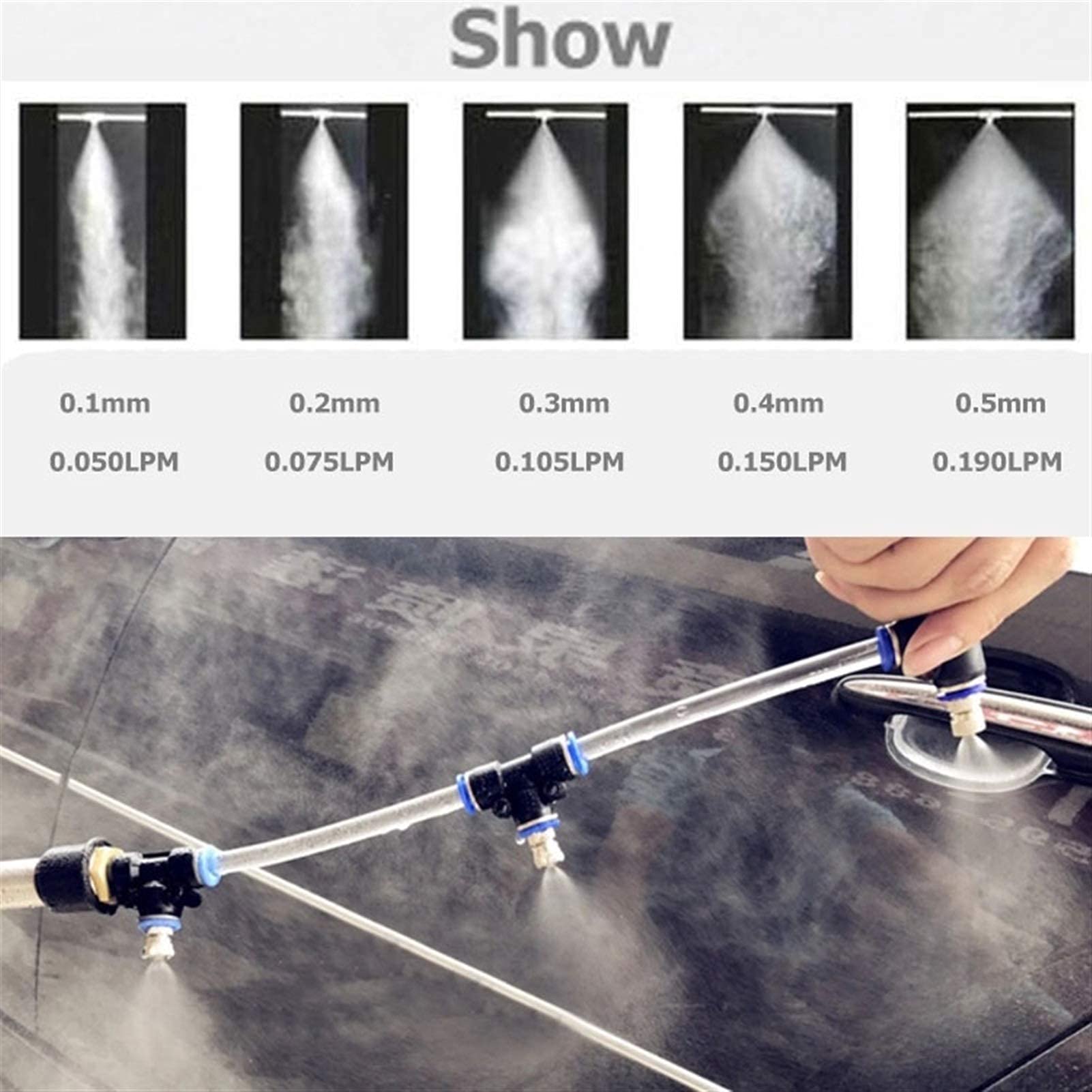 Cabezales de nebulización de conexión rápida de 6 mm, 30 boquillas de nebulización para sistema de refrigeración, boquillas de nebulización de agua, boquillas de rociado de latón para patio y jardín