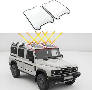 Car Sunroof Sun Shade Compatible with INEOS Grenadier 2020-2026, Foldable Glass Roof Sunshade Blocks 99% UV Rays and Keep Cool Auto Accessories
