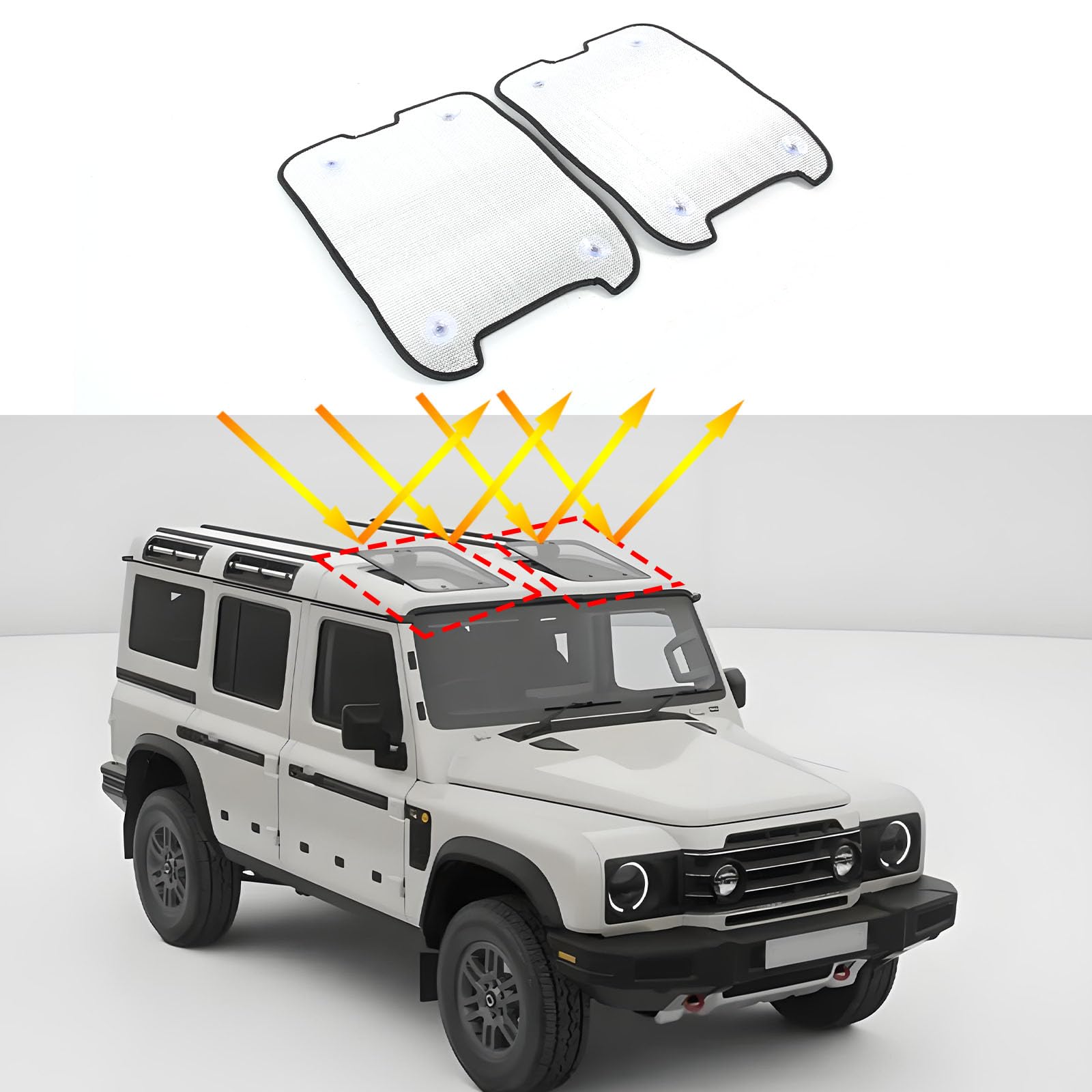 Sponsored Ad - Car Sunroof Sun Shade Compatible with INEOS Grenadier 2020-2024, Foldable Glass Roof Sunshade Blocks 99% UV Rays and Keep Cool Auto Accessories