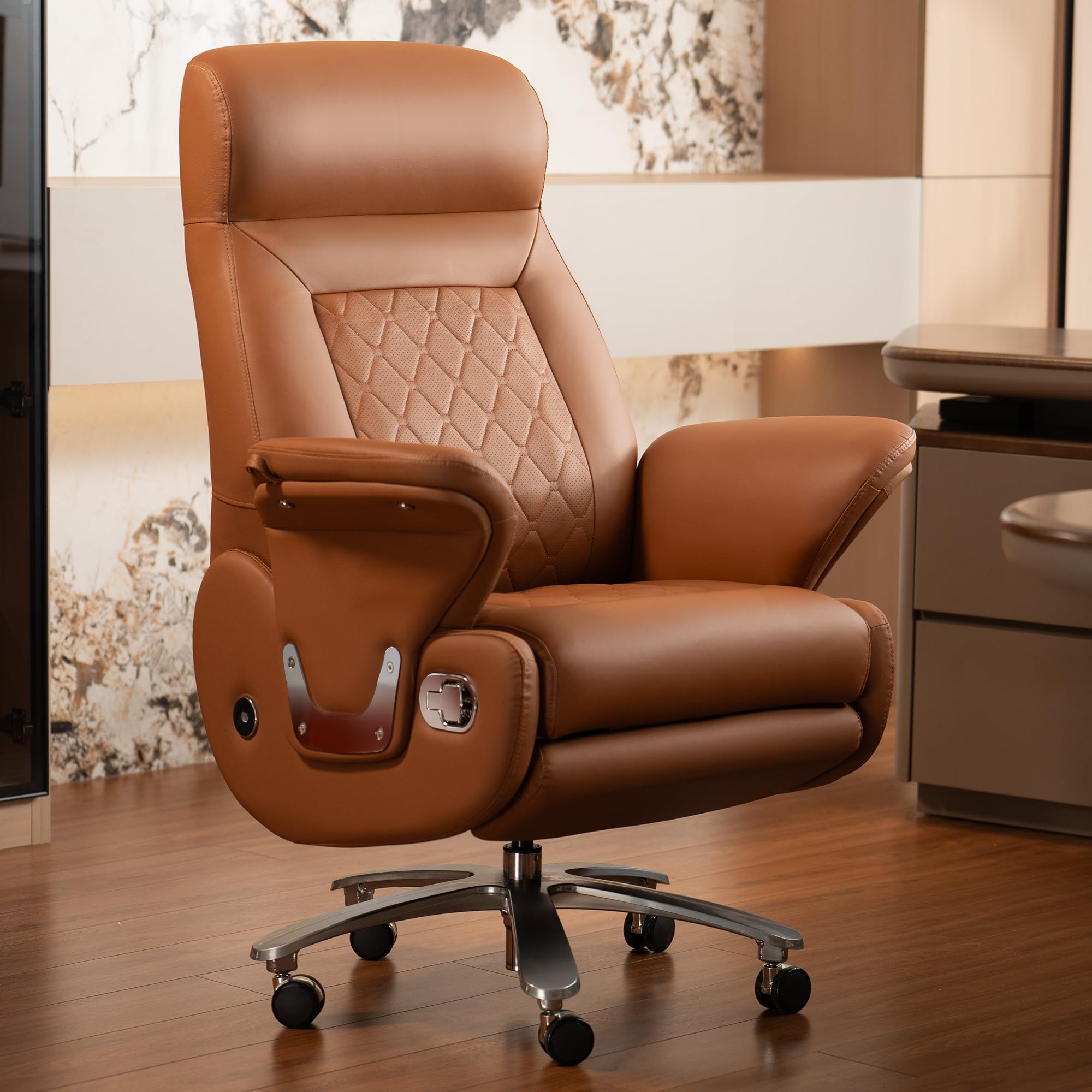 Amazon.com: Kinnls Luca Massage Office Chair Genuine Leather Power