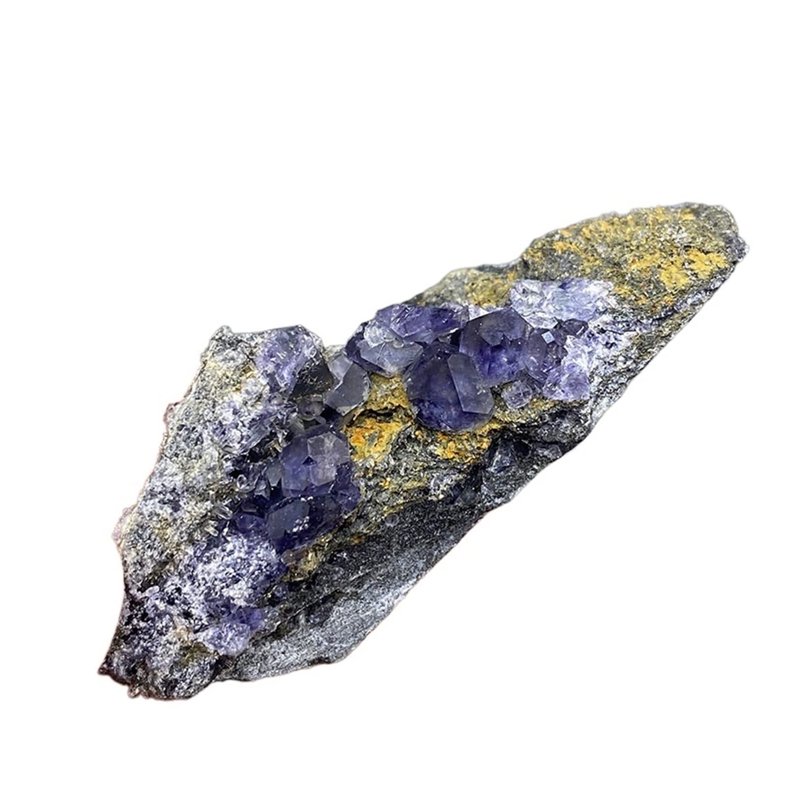 Cristallo Naturale Grezzo Tanzanite poliedrica Naturale Blu Viola Fluorite Esemplari di grappoli Pietre e Cristalli di Livello Gemma Raccolta domiciliare(Size:Taille Unique)