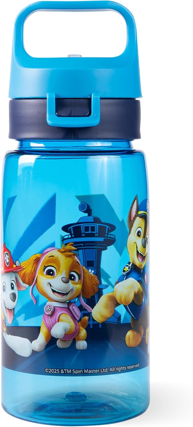 p:os Paw Patrol Children's Water Bottle, 500 ml, Leak-Proof