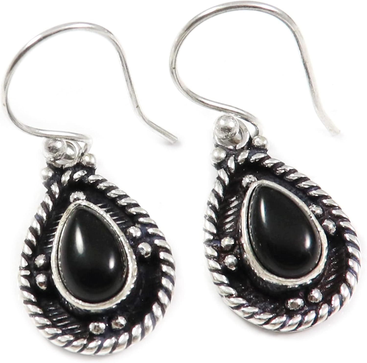 Grey Moonstone Amethyst Black Onyx Gemstone 925 Sterling Silver Drop/DangleEarring Handmade Jewelry Goyal Exports SEG176