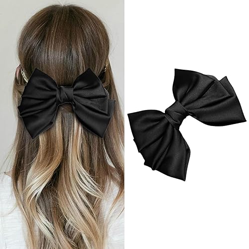 Miniatura 1 de Pinzas grandes para el cabello pinzas para el cabello con lazo sólido de satén grande pasadores de pelo con lazo pinzas de cocodrilo para mujeres y
