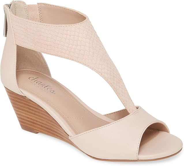 blush wedge heels