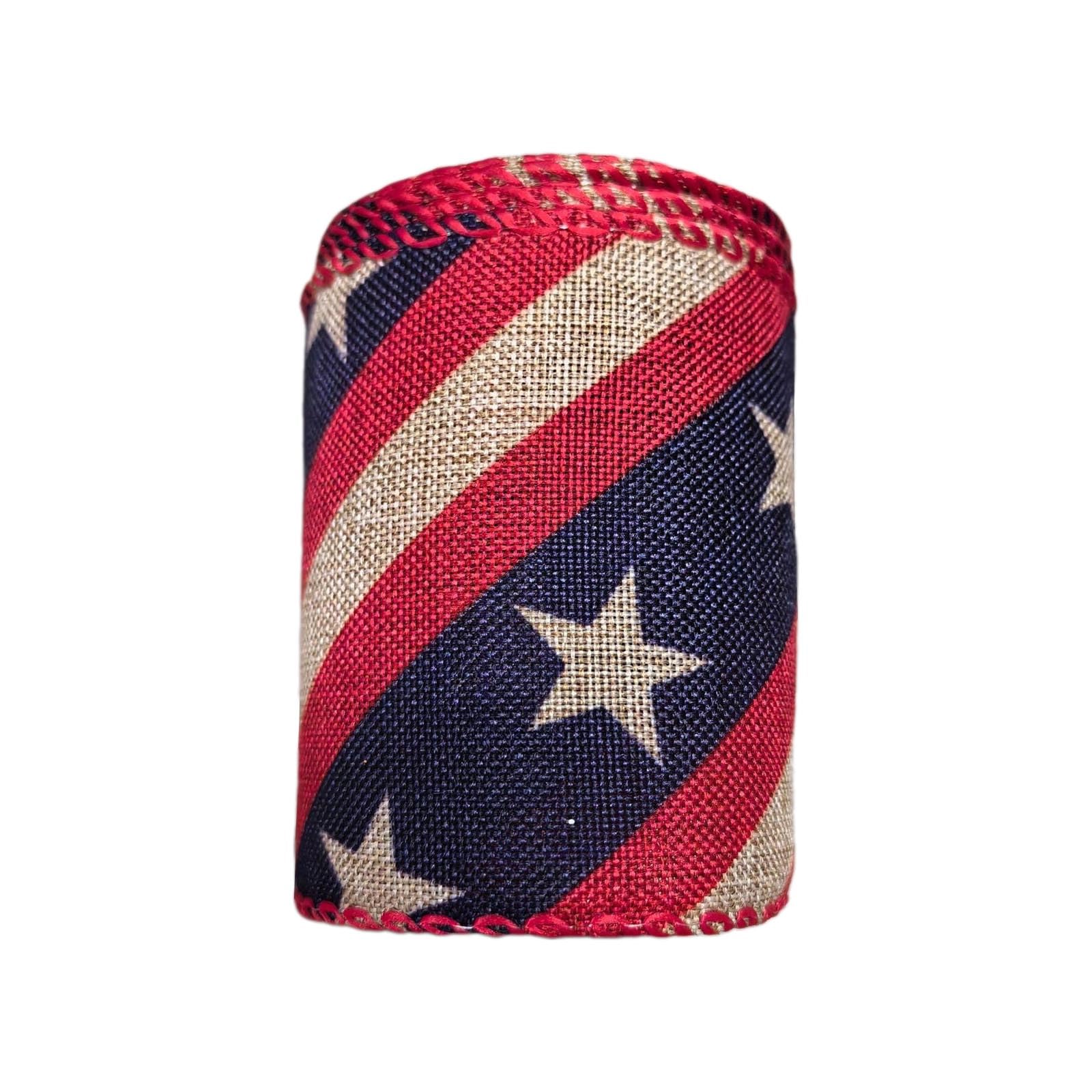 Elnwnnkc Type A Patriotic Ribbon For Party Tree Decoration Independence Day Burlap Ribbon For Front Door Decoration And Party Supply Veterans Day