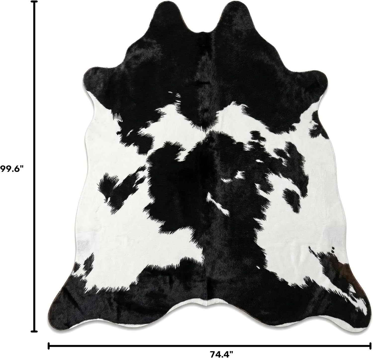 JACCAWS Faux Fur Black and White Cowhide Rug, Fluffy Fur 6.2 x 8.3 Feet image 3