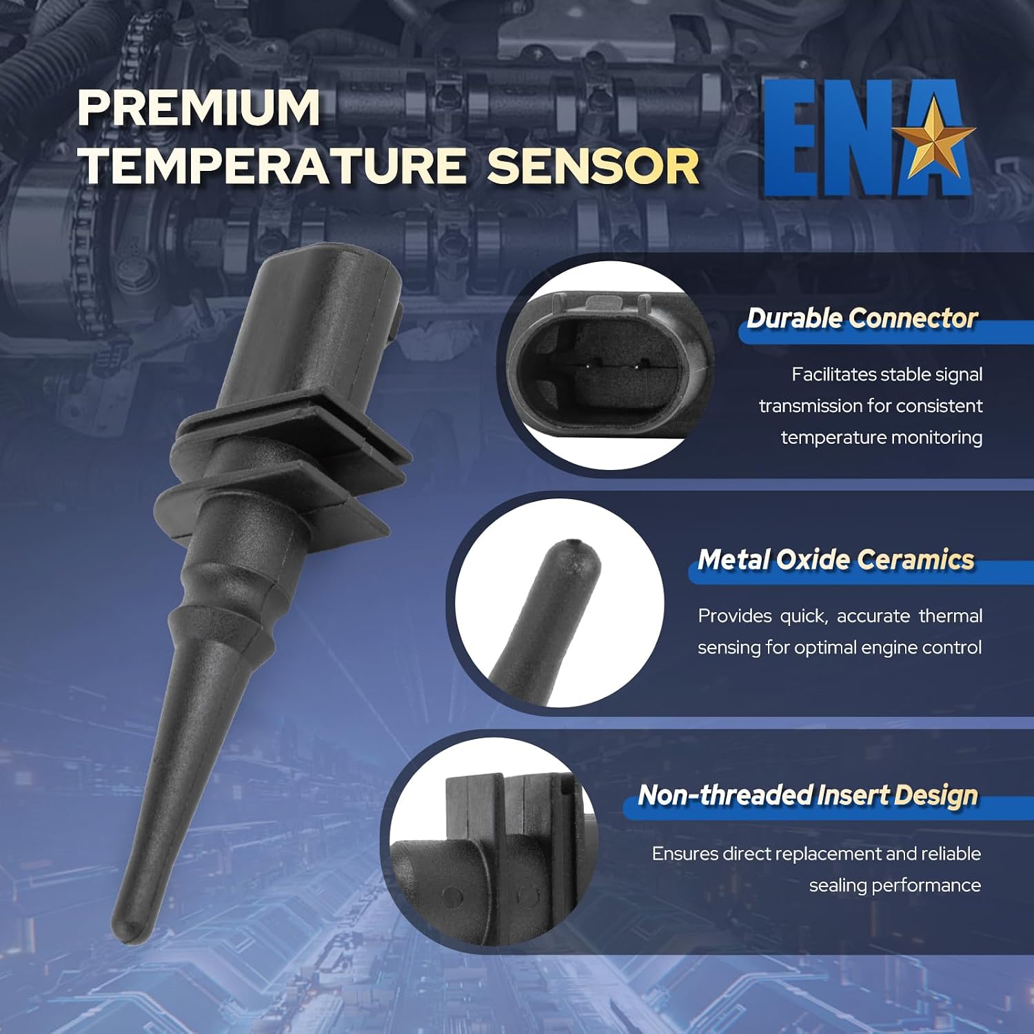 ENA Cabin Air Temperature Sensor Compatible with BMW 328i 325i 330i 335i X5 X3 550i 528i 535i M3 X6 Z4 128i 135i 750i 2.8L 3.2L 4.4L 4.8L 4.9L 5.4L l4 V8 V12 2012 2013 2014 2015 2016 Replaces AX203