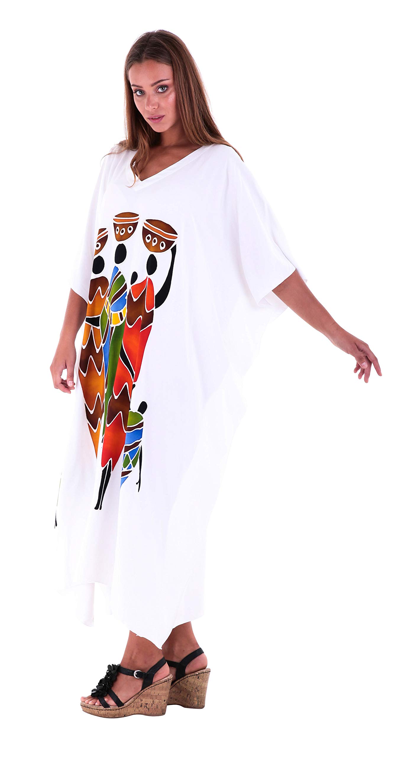 SHU-SHI - Caftán Largo para Mujer - Ideal para la Playa - Diseño Tribal