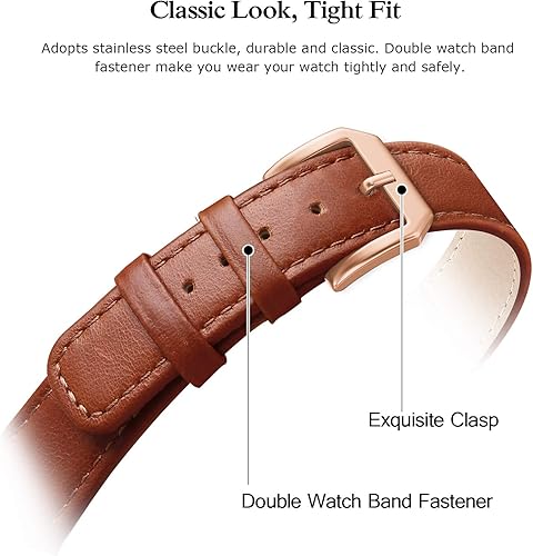 Vista 65 de Correa de piel compatible con Samsung Galaxy Watch 3 de 41 mm / Galaxy Watch Active de 40 mm / Active 2 44mm / Galaxy Watch de 42 mm, 20 mm de piel