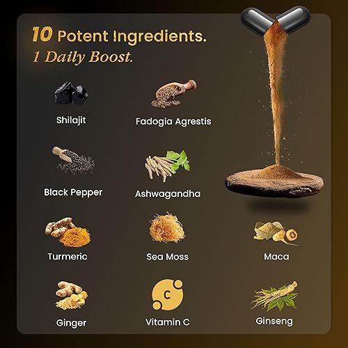 Miniatura 7 de Paquete de cápsulas de aceite de Batana y Shilajit  Aceite puro para el cabello hondureño y extracto del Himalaya para el cabello y el bienestar, 60