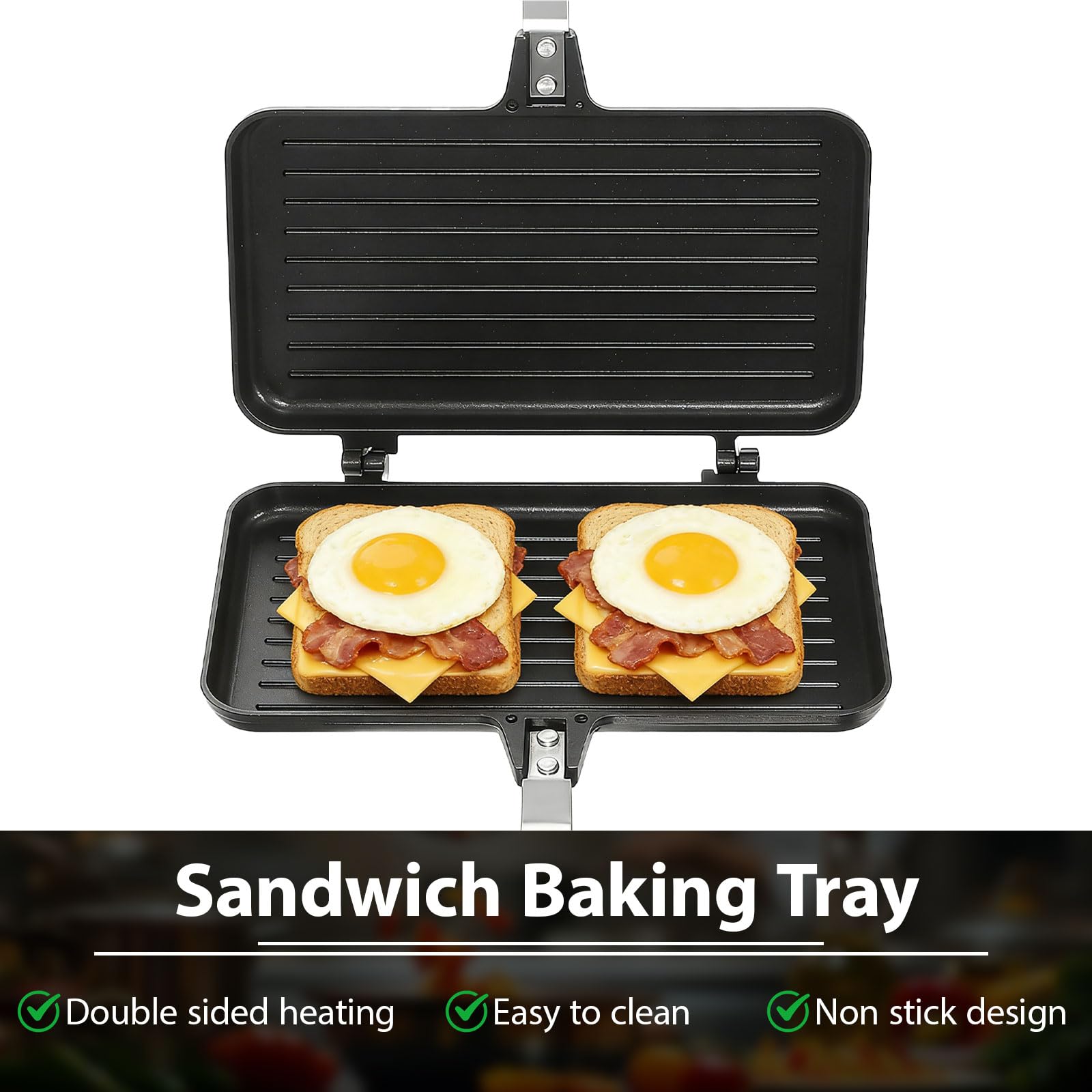 Padella per sandwichmaker, tostapane in alluminio e tostapane pieghevole, per esterni, barbecue e cucina da campeggio, versatile tostapane pieghevole per panini