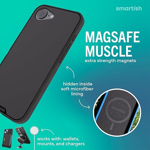 Miniatura 3 de Smartish® - Funda MagSafe para iPhone 16e, Gripmunk, funda delgada magnética [ligera + protectora], funda de agarre fina con forro de microfibra