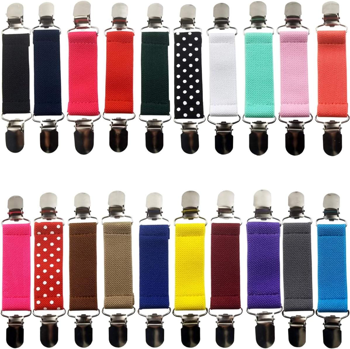 RONYOUNG 20PCS Winter Mitten Clips Elastic Fit Dress Clips Elastic Hat Clip Kids Glove Clips Stainless Steel Small Short Mitten Clips Strong Metal Mitten Glove Clips for Kids Adults