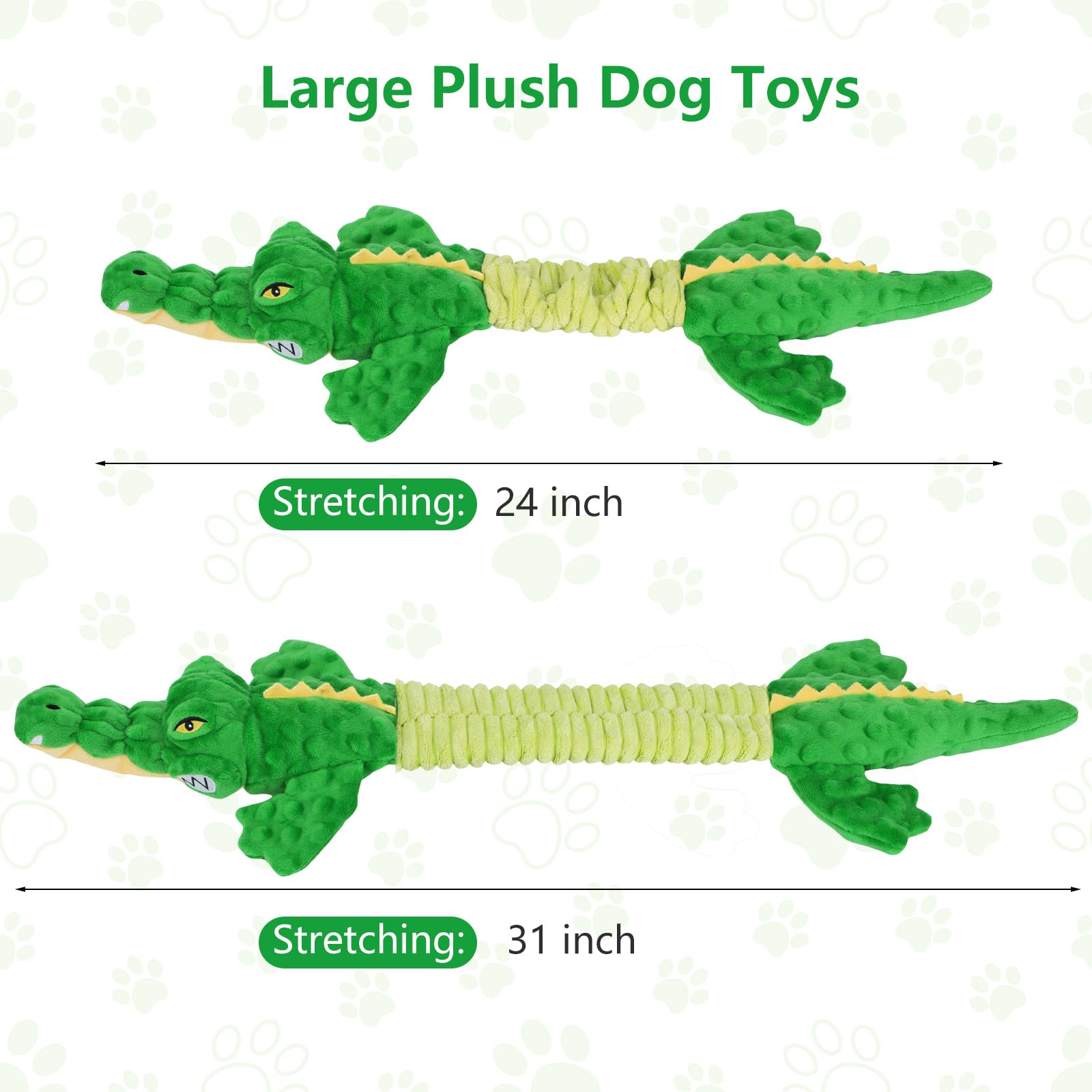 Juguetes grandes chirriantes para perros, juguetes interactivos para cachorros con papel arrugado, juguete para perros de tira y afloja, juguetes masticables de peluche para razas pequeñas, medianas y
