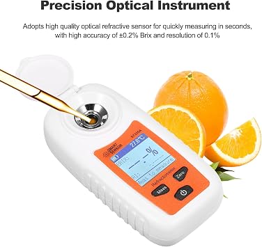SMART SENSOR ST335A LCD Digital Refractometer Portable Handheld Honey Refractometer ATC Sugar Percentage Tester Sugar Concentration Detector Sugar Solution Content Testing Tool