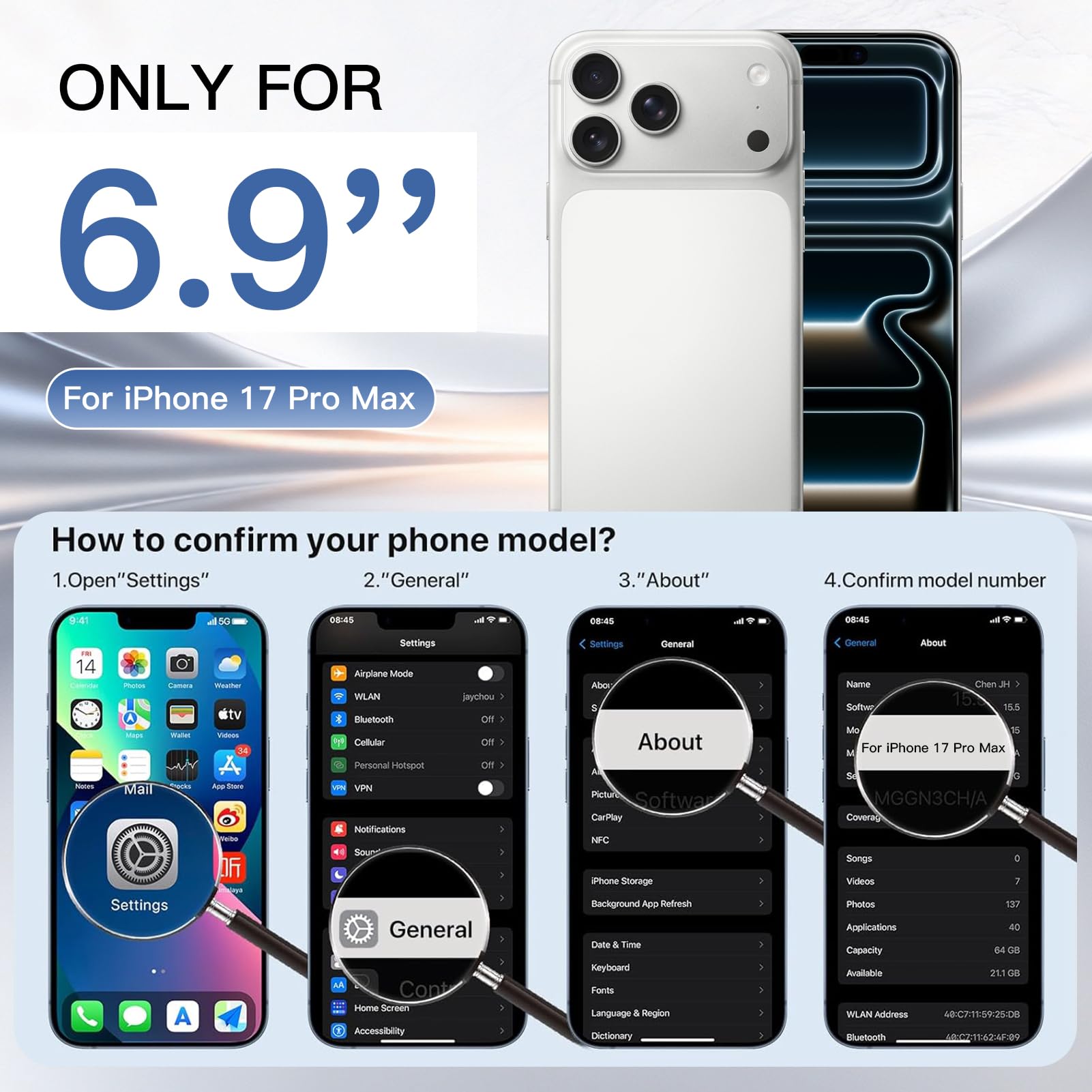 LSL Funda magnética para iPhone 17 Pro Max compatible con MagSafe, bonito diseño de flores, funda protectora de TPU a prueba de golpes para mujeres y niñas, color marrón