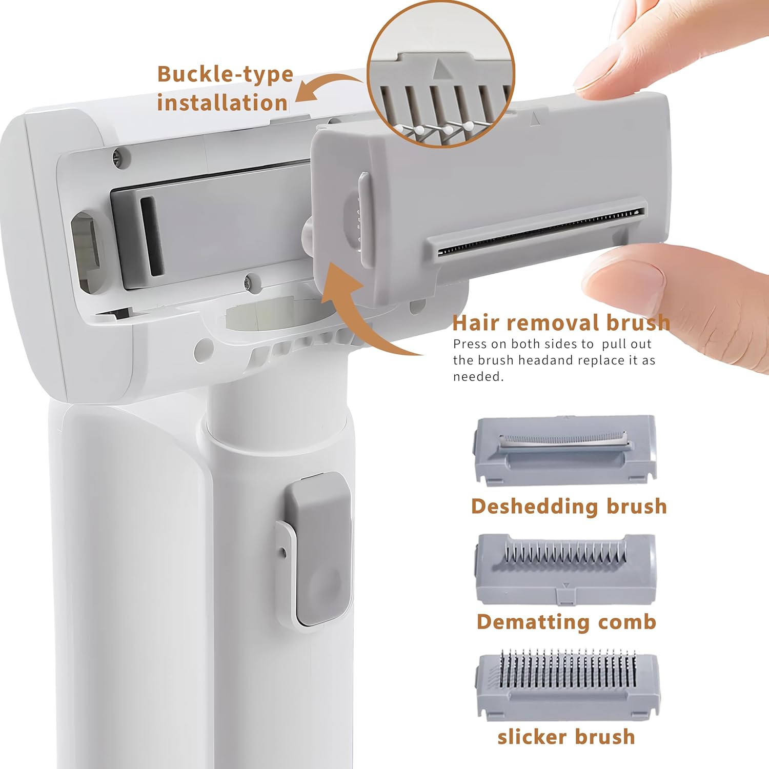 [2026 Version]Dog Vacuum for Shedding Grooming- 5 in 1 Cleaning Slicker Brush for Dogs & Cats Deshedding Vacuum Brush with 5 Pet Grooming Tools for Shedding Pet Hair, Home Cleaning Grooming Supplies