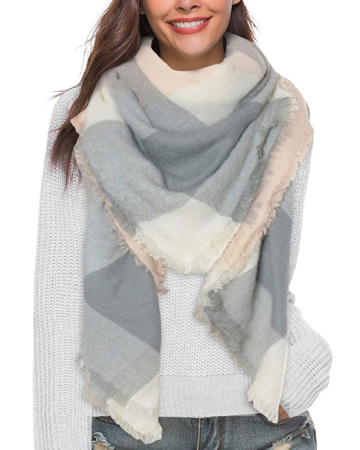 heekpek Moda Nappe Morbido Donne Sciarpa Avvolgere Scialle Scarf Wrap Caldo Modello Lattice Scialle Stole con Nappa Stile Quadrato