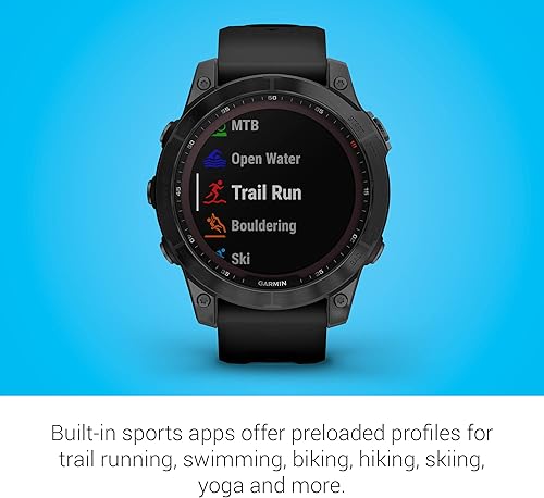 Vista 18 de Garmin Fenix 7X - Reloj inteligente de aventura solar de mayor tamaño, con capacidad de carga solar, reloj táctil para exteriores con GPS, titanio