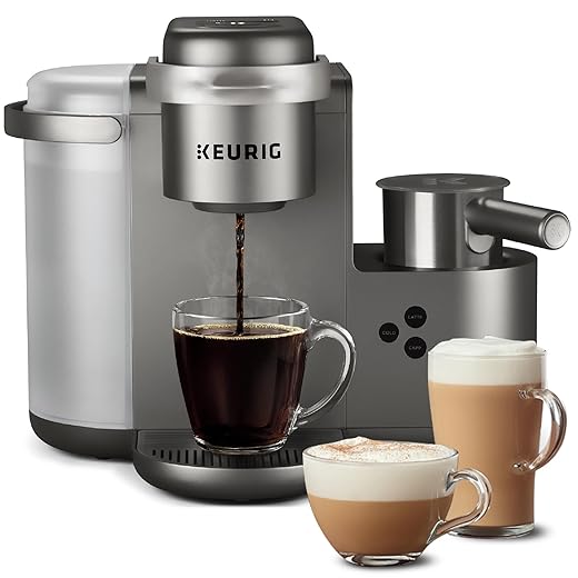 Keurig K-Cafe Special Edition Single Serve K-Cup Pod Coffee, Latte and Cappuccino Maker, Comes with Dishwasher Safe Milk Frother, Shot Capability, Nickel