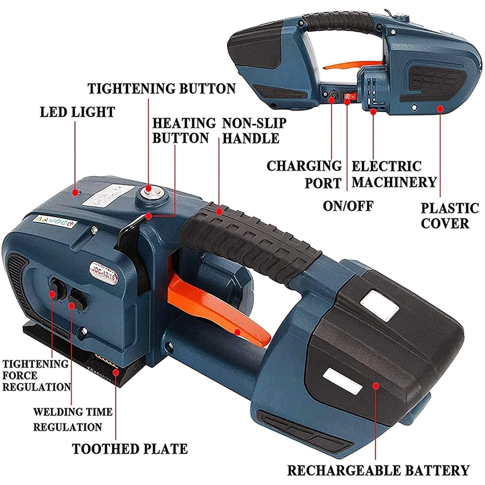 Reggiatrice Elettrica, Reggiatrice Portatile, Include 2 Batterie Mobili da 4000 mAh,