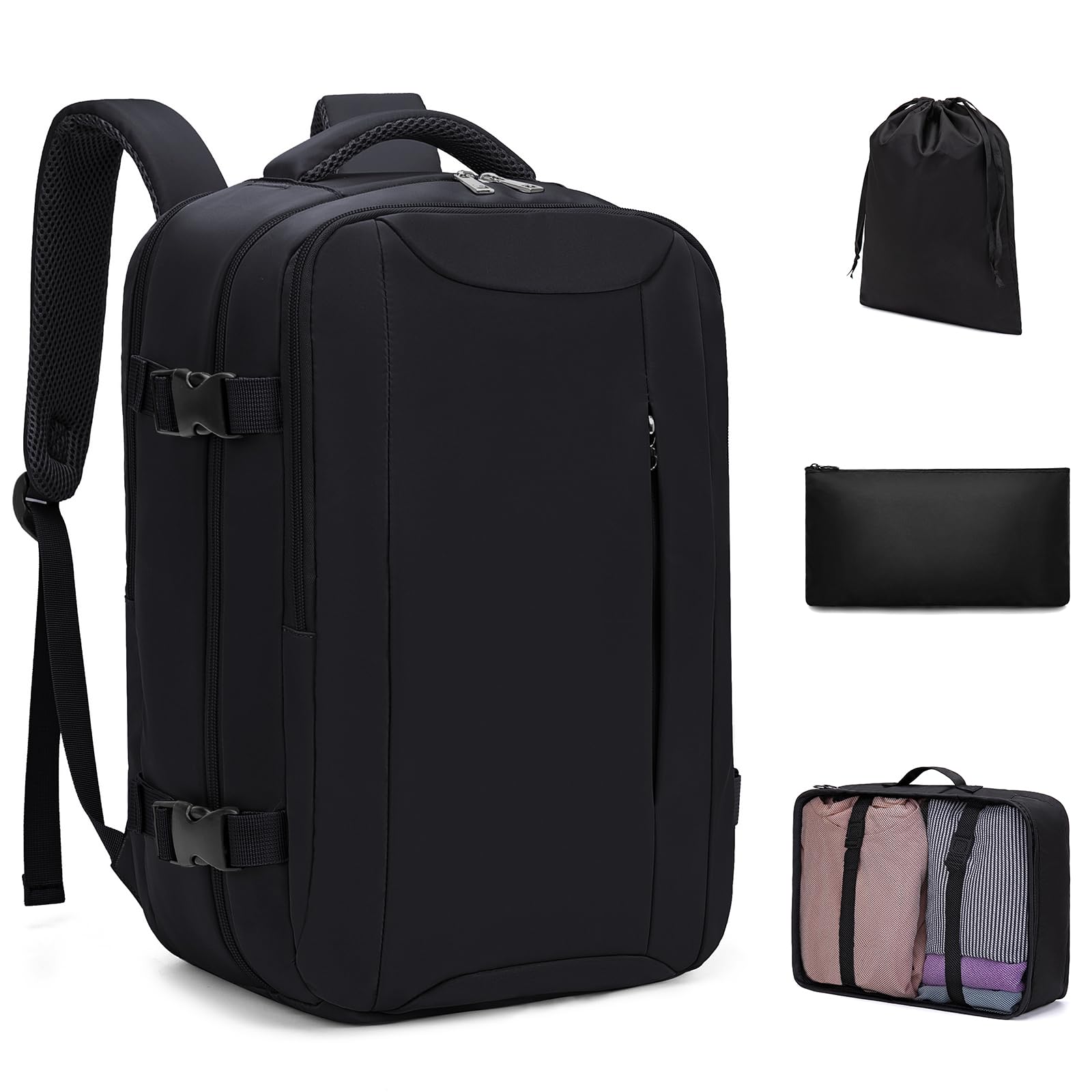 Xkdoai Mochila Viaje Cabina Avion 25x20x40, Ryanair Maleta Bolsas de Cabina con Organizador de Equipaje 3 Sets Mochila de Viaje Equipaje de Mano para Mujer Hombre 20L