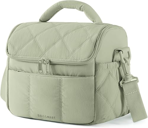 Miniatura 20 de BAGSMART Bolsa de Almuerzo para Mujeres, Lonchera Aislada de Doble Cubierta, Bolsa de Almuerzo Acolchada Tipo Puffer, a Prueba de Fugas, Duradera y