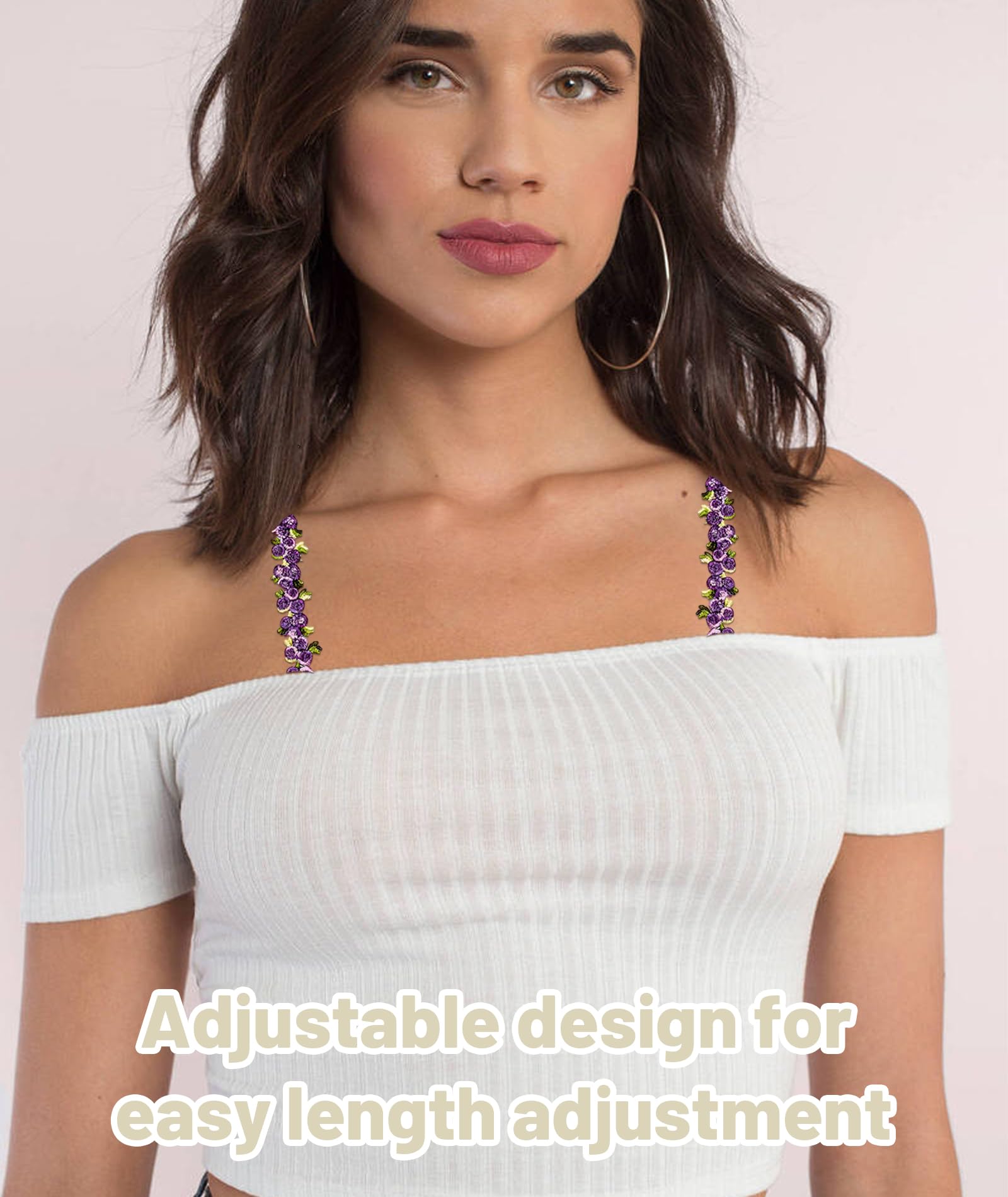 AGMITRAKA 3 Pack Bra Straps for Women, Fancy Beaded Bra Straps, Adjustable Silicone Bra Straps for Off Shoulder Tops and Stylish Dresses - Image 6 thumbnail