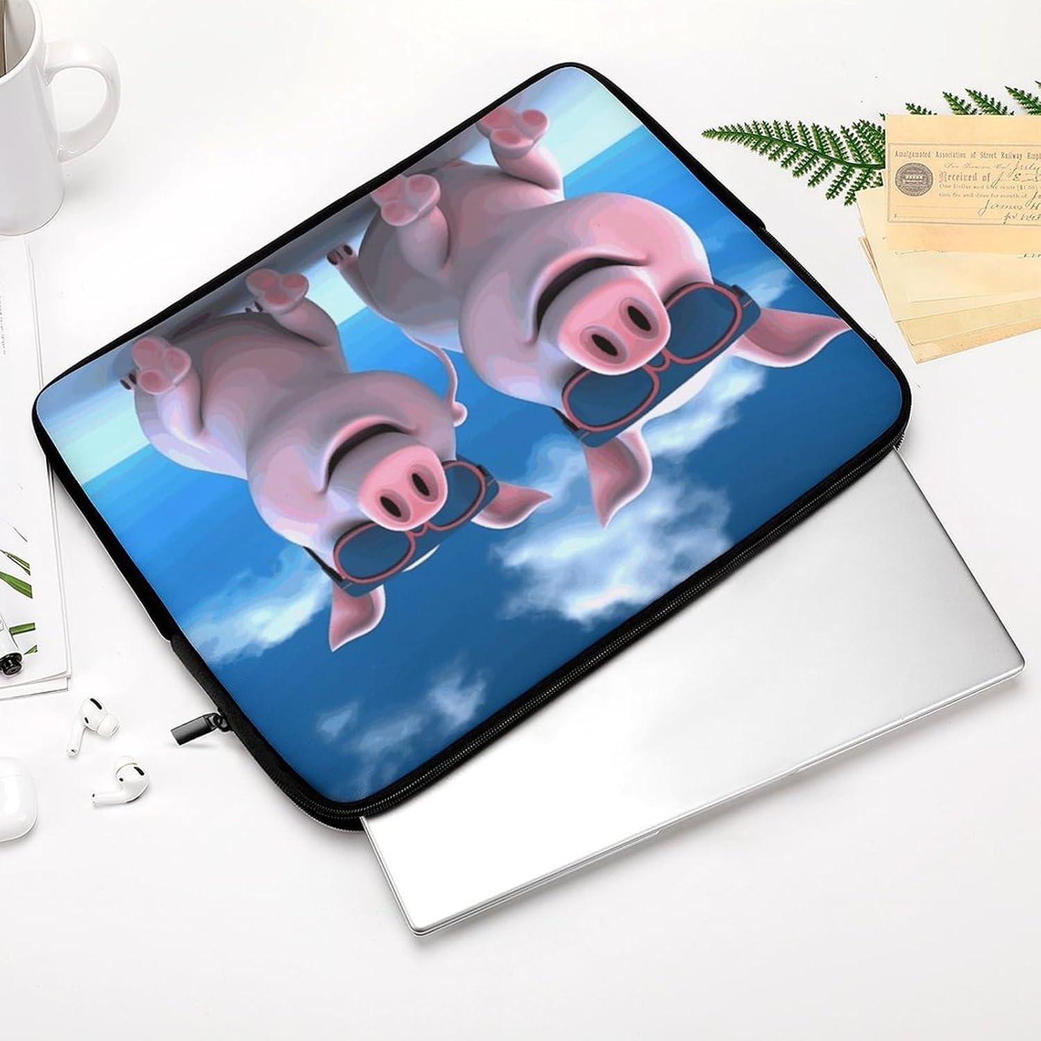 Laptop Case Sleeve 12inch Shockproof Laptop Case Funny 3D Piggies Laptop Sleeve Protective Carrying Case image 4