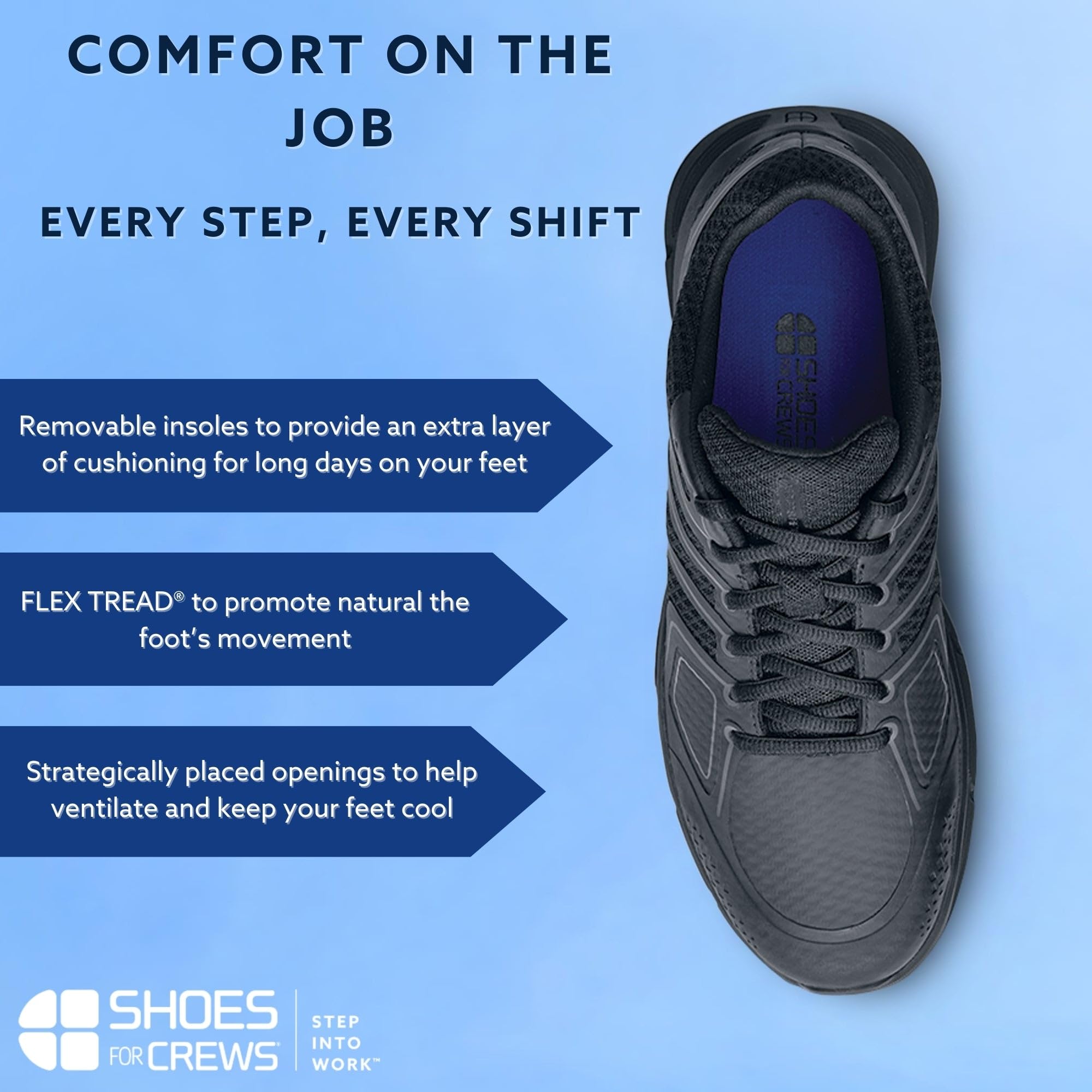 Shoes for Crews Women's Course Slip Resistant Food Service Work Sneaker