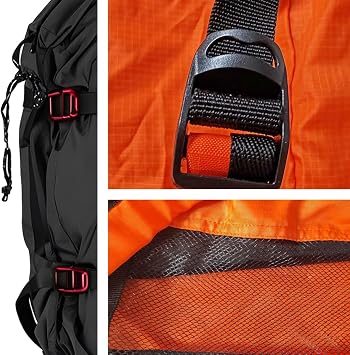 Rock Climbing Rope Bag, Large Capacity Folding Rope Storage Backpack with Ground Sheet, Adjustable Straps Outdoor Climbing Gears Orange