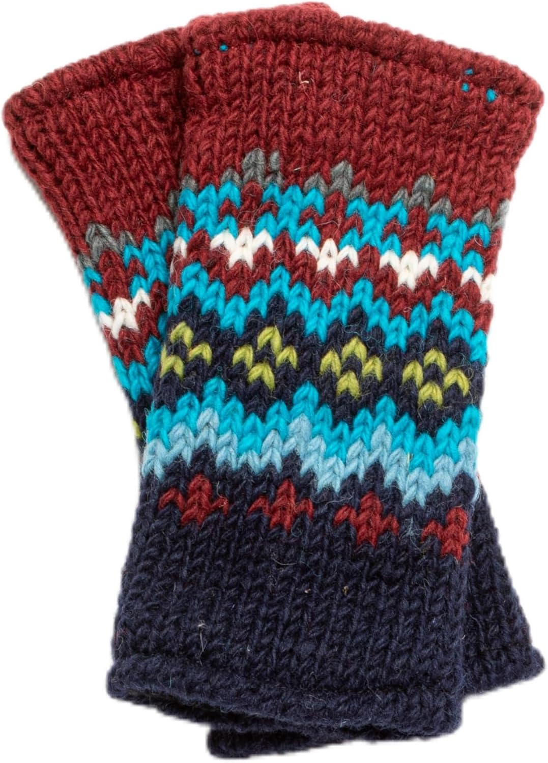 Ridgeline Handwarmer | Fleece Lined 100% Wool Fingerless Gloves | Hand-Knit in Nepal