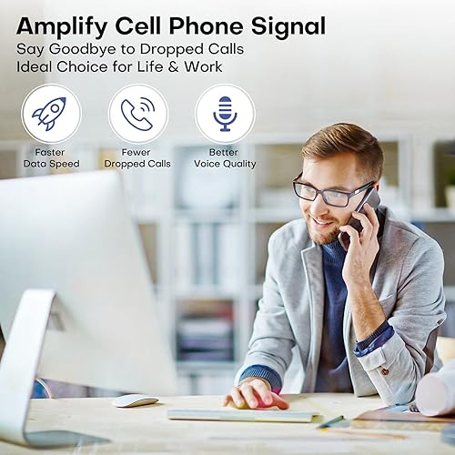 Miniatura 2 de HiBoost Amplificador de señal de teléfono celular para Verizon y AT&amp;T, amplificador de teléfono celular para cubierta del hogar de hasta 4000 pies