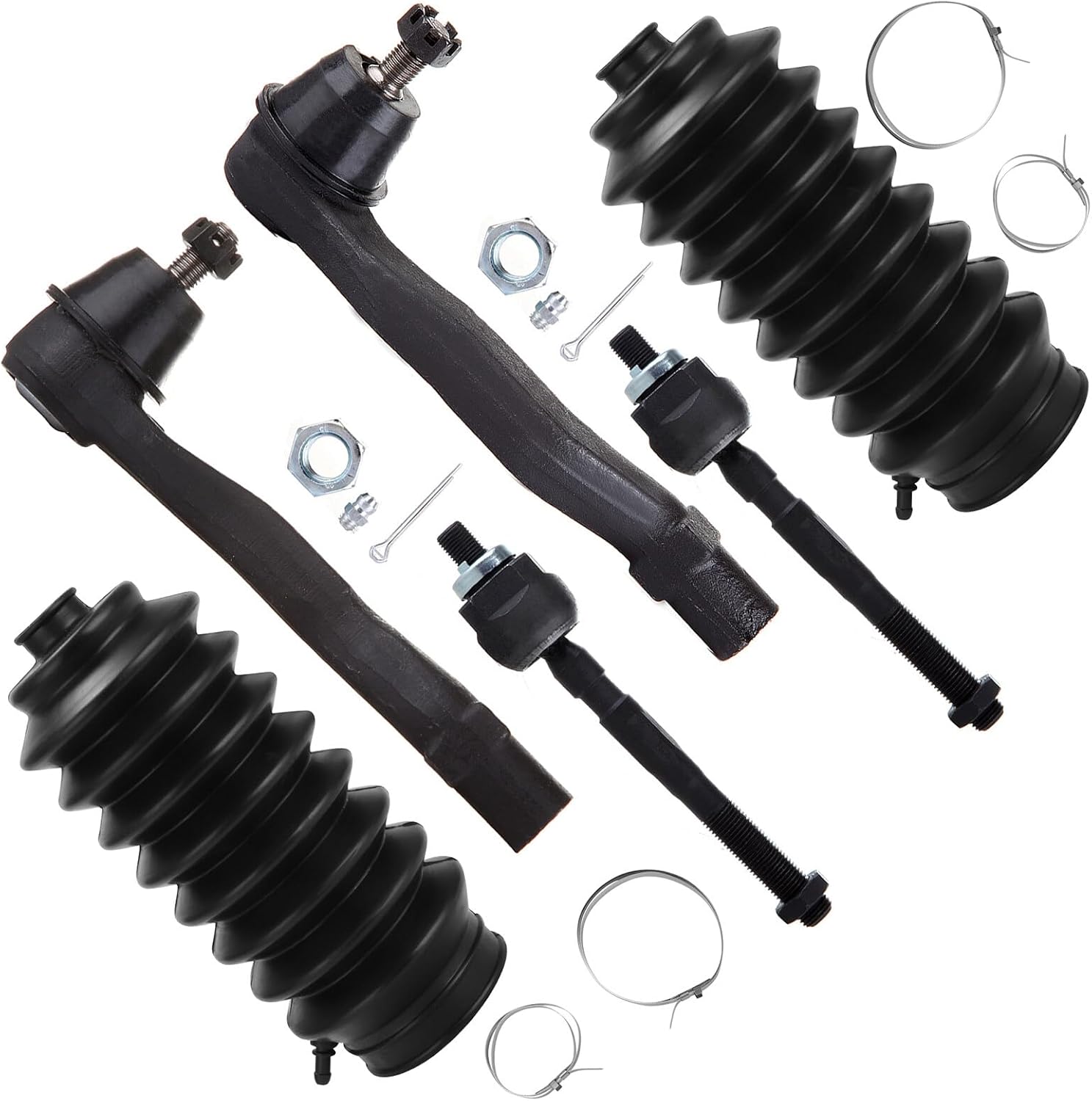SCITOO 6pcs Front Suspension Kit Outer Inner Tie Rod End w/Boots Fit 1994-1997 For Acura Integra 1992-1995 For Honda Civic 1993-1997 For Honda Civic del Sol