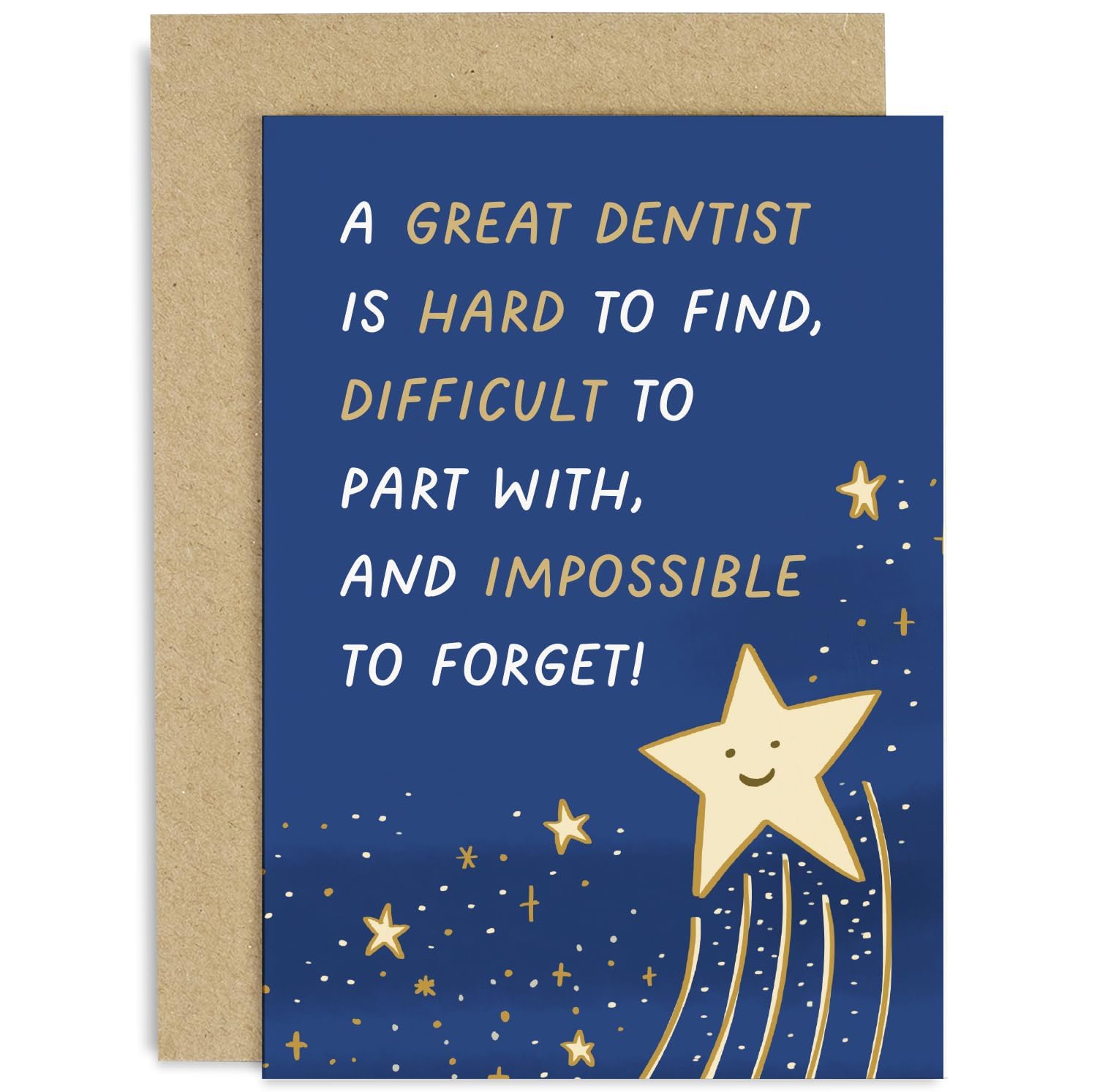 Old English Co. Cute Thank You Card for Dentist - Great Dentist Star Card - Thank You Card for Orthodontist, Dental Surgery, Accident - Special Thank