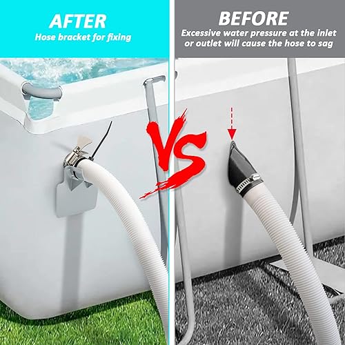 Vista 5 de Magoog 3 soportes para tubos de piscina, se adaptan a soportes de soporte de manguera de piscina sobre el suelo de 1.5 pies (máx), evita que