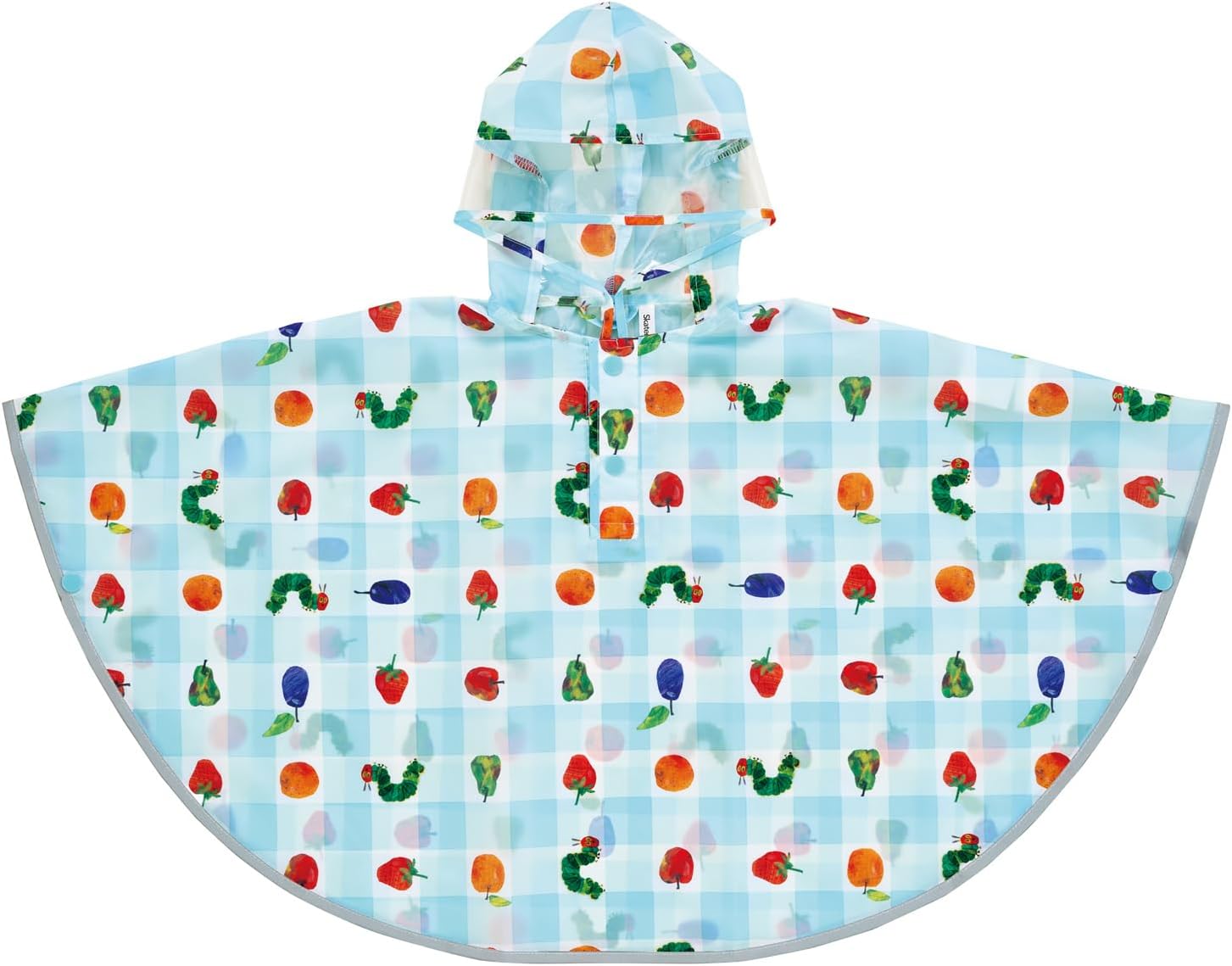 Skater - Rain Poncho for Children, Suitable for Height 80 to 100 cm, Gingham Check, for Boys and Girls, RAPO2-A