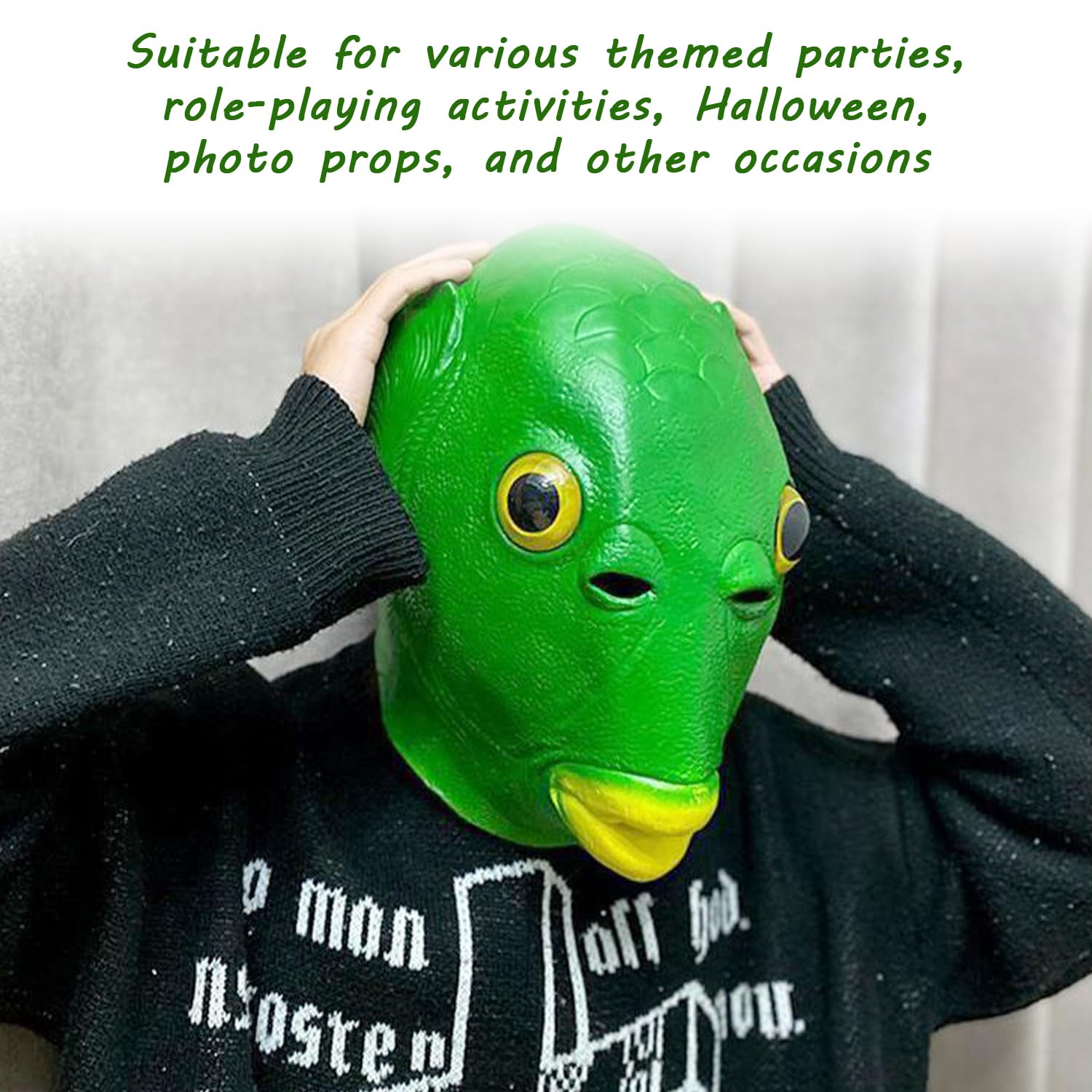 1 szt. Maska rybna, zabawna maska, akcesoria do ról, kreatywna maska imprezowa, rekwizyty fotograficzne.