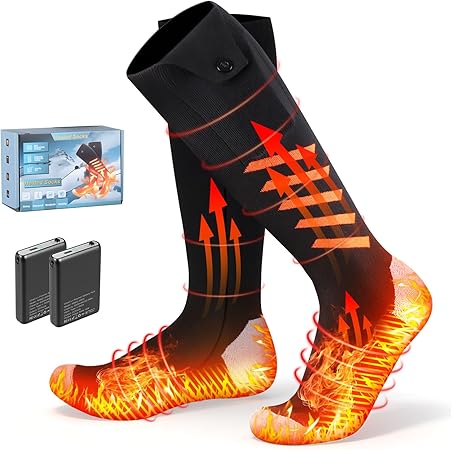 Heated Socks for Men Women, 6000mAh*2 Battery Rechargeable Heated Socks Up to 10 Hours, 360Β°Heating Warming, Washable Foot Warmer for Camping Fishing Skiing Skating Hiking Outdoor Work Heated Socks for Men Women, 6000mAh*2 Battery Rechargeable Heated Socks Up to 10 Hours, 360Β°Heating Warming, Washable Foot Warmer for Camping Fishing Skiing Skating Hiking Outdoor Work